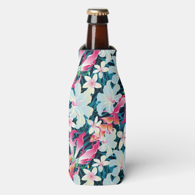 Colourful Tropical Pattern Bottle Cooler (Bottle Front)