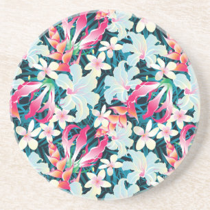 Colourful Tropical Pattern Coaster
