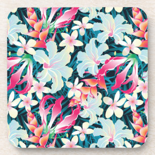 Colourful Tropical Pattern Coaster