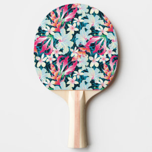 Colourful Tropical Pattern Ping Pong Paddle