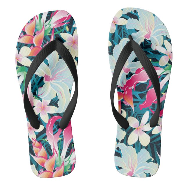 Colourful Tropical Pattern Thongs (Footbed)