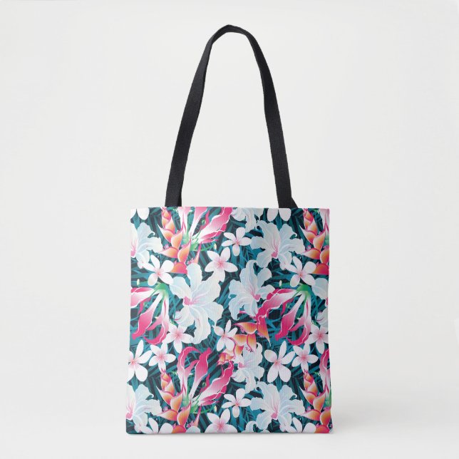 Colourful Tropical Pattern Tote Bag (Front)