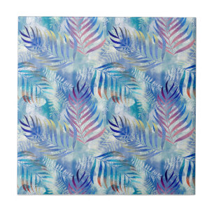 Colourful tropical pattern with palm leaves. ceramic tile