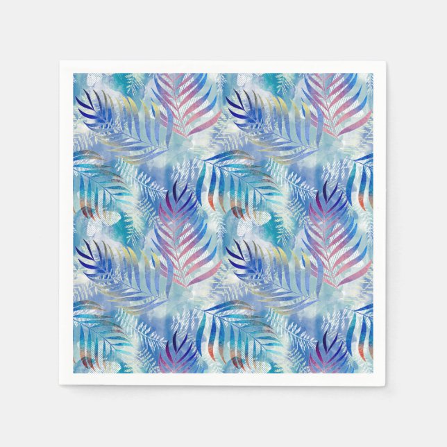 Colourful tropical pattern with palm leaves. napkin (Front)