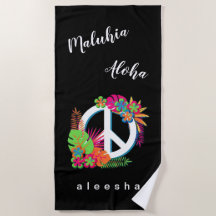 Colourful Tropical Peace Sign Hawaiian Peace Love 