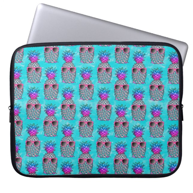 Colourful Tropical Pineapple Laptop Sleeve (Front)