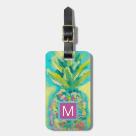 Colourful Tropical Pineapple Luggage Tag