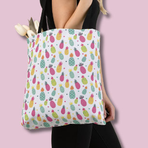 Colourful Tropical Pineapple Pattern Tote Bag