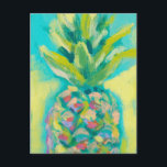 Colourful Tropical Pineapple Postcard<br><div class="desc">Colourful Tropical Pineapple. Artist: Jennifer Goldberger. Image ID: 106375GG.</div>