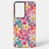 Colourful Tropical Plumeria Frangipani Patterned