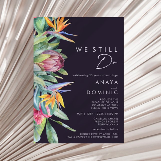 Colourful Tropical Purple We Still Do Renewal Invitation (Creator Uploaded)