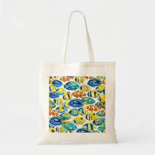 Colourful Tropical Reef Fish Pattern Tote Bag