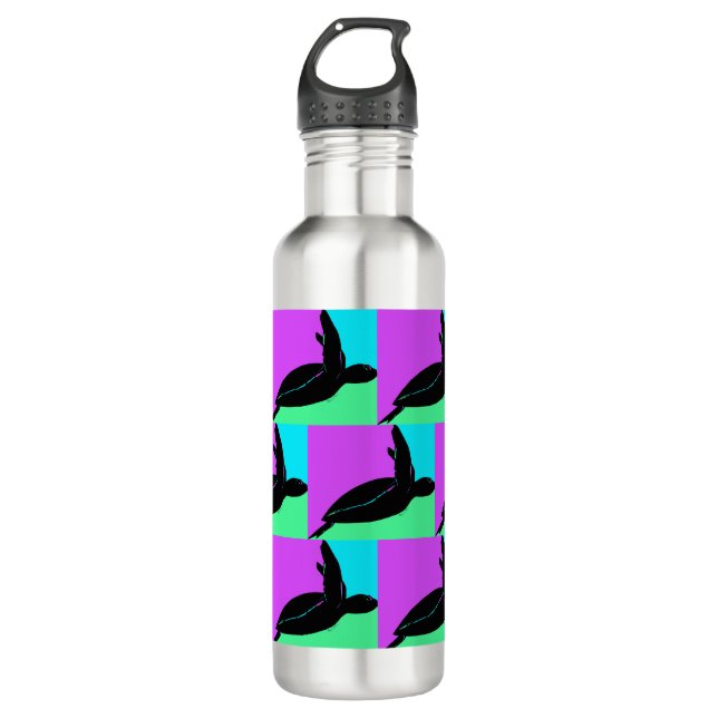 Colourful Tropical Sea Turtle 710 Ml Water Bottle (Front)