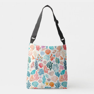 Colourful Tropical Summer Coral Seashell Crossbody Bag