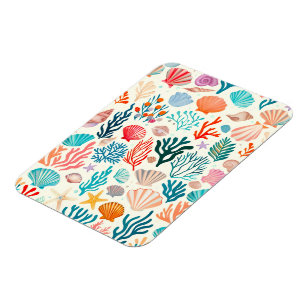 Colourful Tropical Summer Coral Seashell Magnet