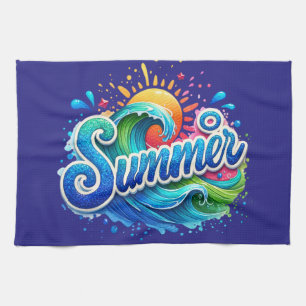 Colourful Tropical Summer Kitchen Towel