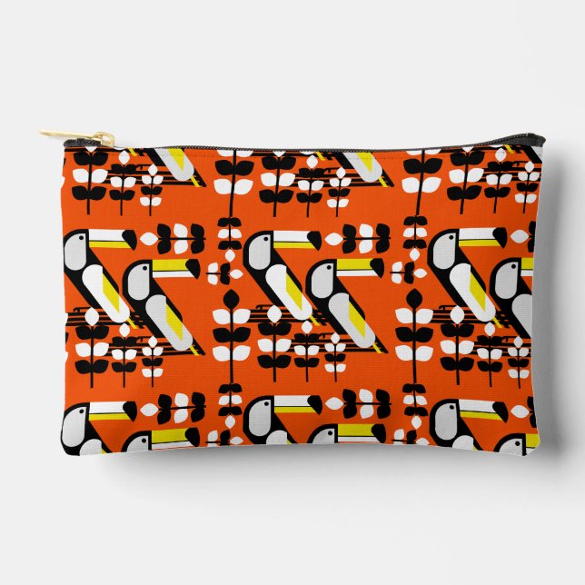 Colourful Tropical Toucan Artwork Accessory Pouch (Front)