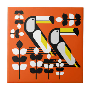 Colourful Tropical Toucan Artwork Ceramic Tile