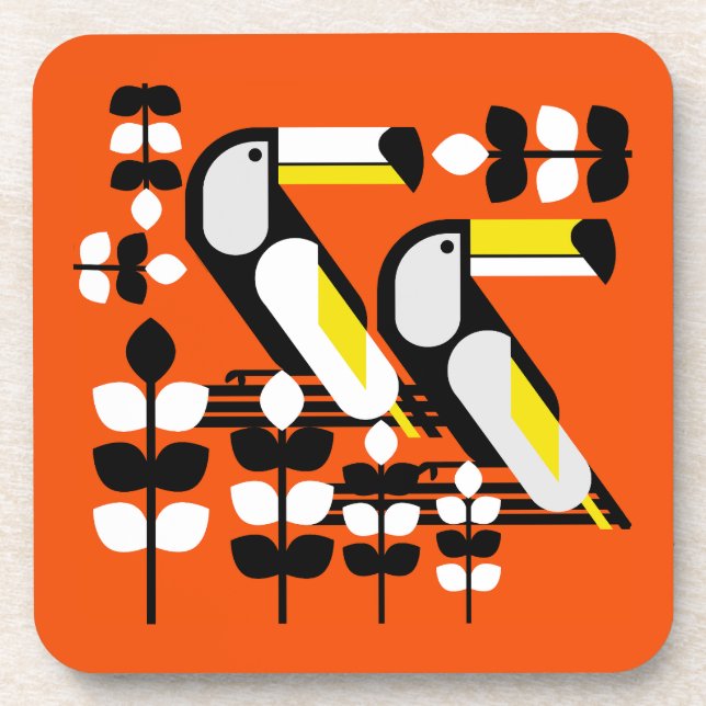 Colourful Tropical Toucan Artwork Coaster (Front)