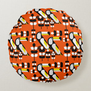 Colourful Tropical Toucan Artwork Round Cushion