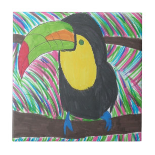 Colourful Tropical Toucan  Ceramic Tile