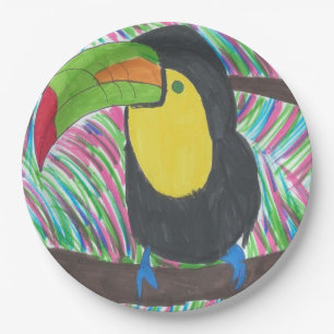 Colourful Tropical Toucan Paper Plates