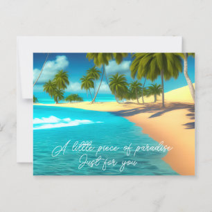 Colourful Tropical Vacation Palms Seascape Postcard