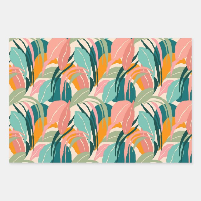 Colourful Tropicals: Beach Palms Wrapping Paper (Front)