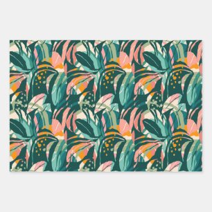 Colourful Tropicals: Monstera Jungle Wrapping Pape Paper Sheet