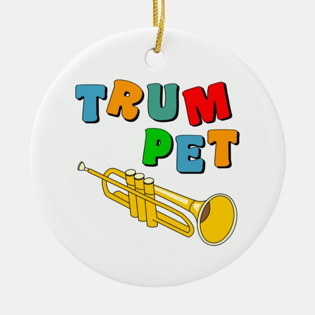 Colourful Trumpet Ceramic Ornament (Front)