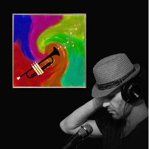 Colourful Trumpet Music Foil Prints