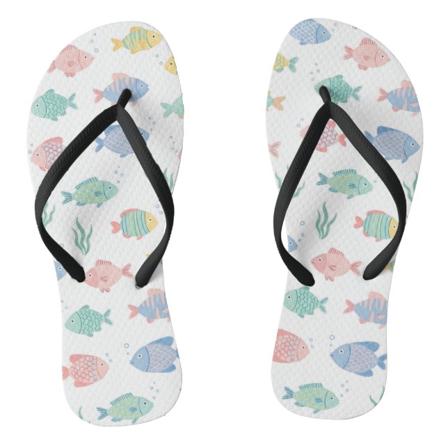 Colourful Tulimet Tropical Fish Pattern Thongs (Footbed)