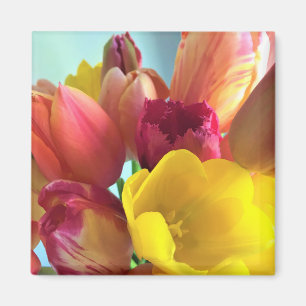Colourful Tulip Bouquet Magnet
