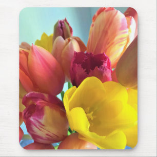 Colourful Tulip Bouquet Mouse Pad