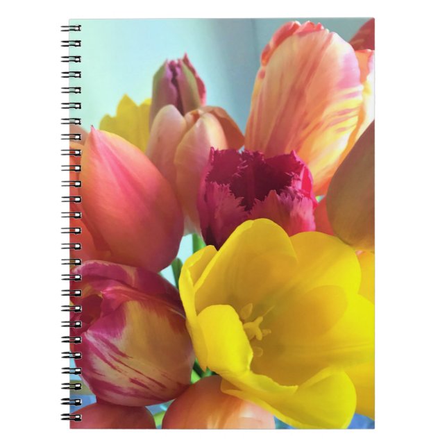 Colourful Tulip Bouquet Notebook (Front)