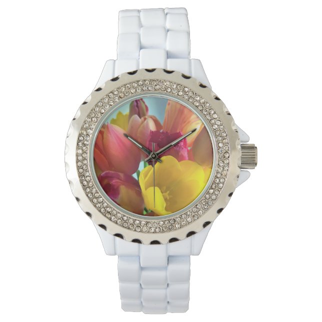 Colourful Tulip Bouquet Watch (Front)