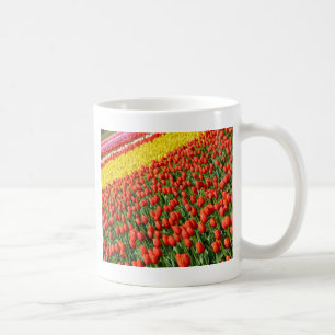 Colourful tulip farm print coffee mug