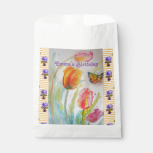 Colourful Tulip Flowers floral Party Favor Bags