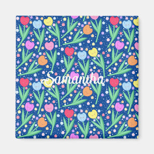 Colourful Tulip Flowers Magnet