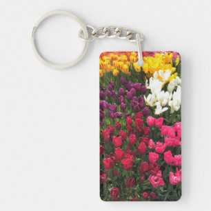 Colourful Tulip Garden Bed, Oregon Key Ring