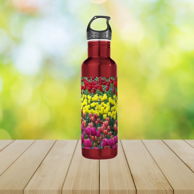 Colourful Tulip Garden Floral 710 Ml Water Bottle (In Situ)