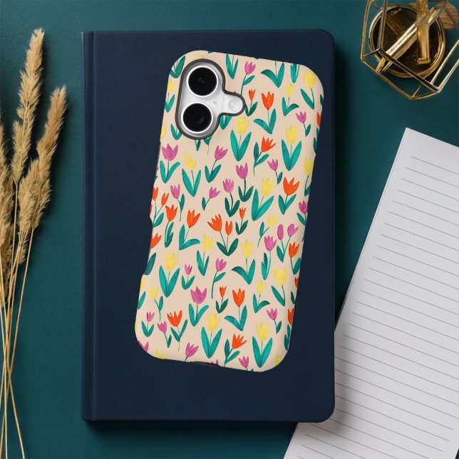 Colourful Tulip Pattern Cute Floral Spring (Colorful Tulip Pattern Cute Floral Spring iPhone Case)