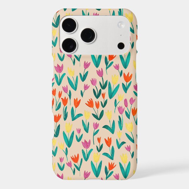 Colourful Tulip Pattern Cute Floral Spring (Back)