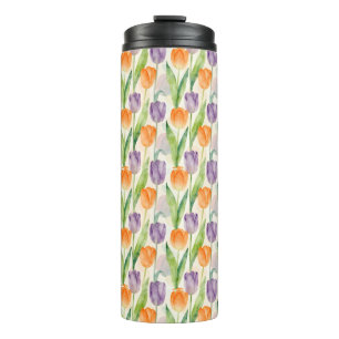 Colourful Tulip Pattern Thermal Tumbler
