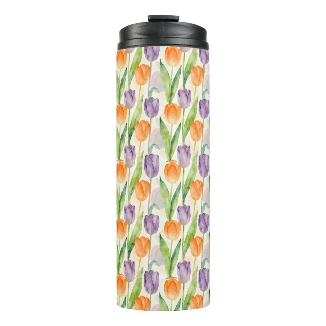Colourful Tulip Pattern Thermal Tumbler (Front)