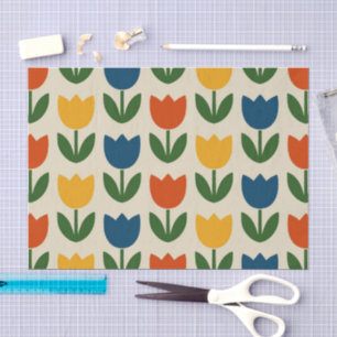 Colourful Tulip Pattern Tissue Paper