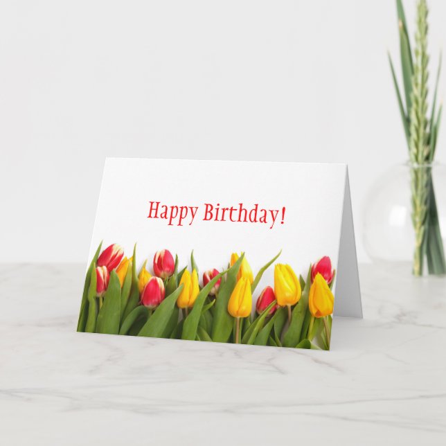 Colourful Tulips Birthday Card (Front)