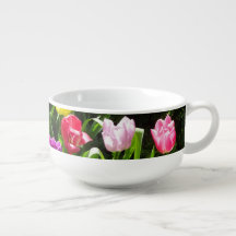 Colourful Tulips Close up Soup Mug