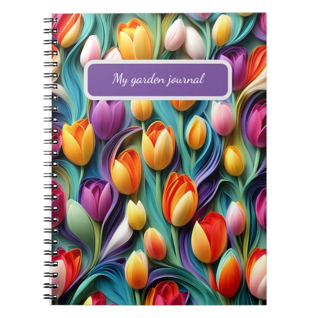 Colourful tulips Garden Journal (Front)