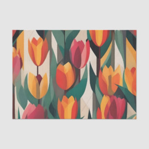 Colourful Tulips Geometric Tissue Paper